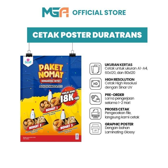 

PRINT / CETAK CUSTOM DURATRANS LAMINATING GLOSSY A1 A2 A3 A4 120X60 120X80