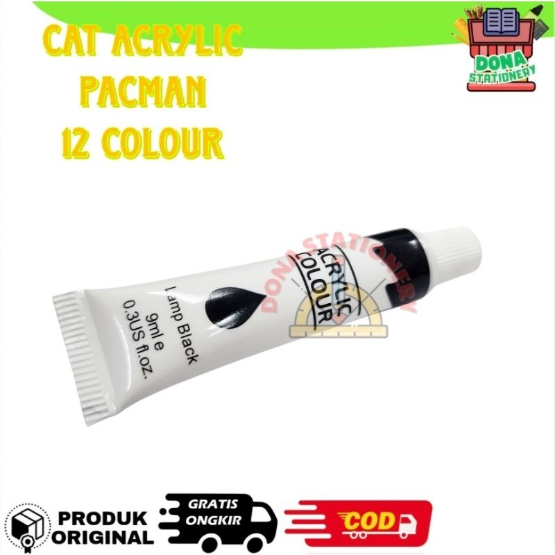 

Cat Acrylic Pacman 12 Colours Cat Acrylic Water Based Cat Akrilik Murah