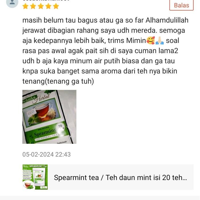 

SEHATKUHERBAL SPEARMINT TEA UNTUK JERAWAT HORMON DAN PCOS