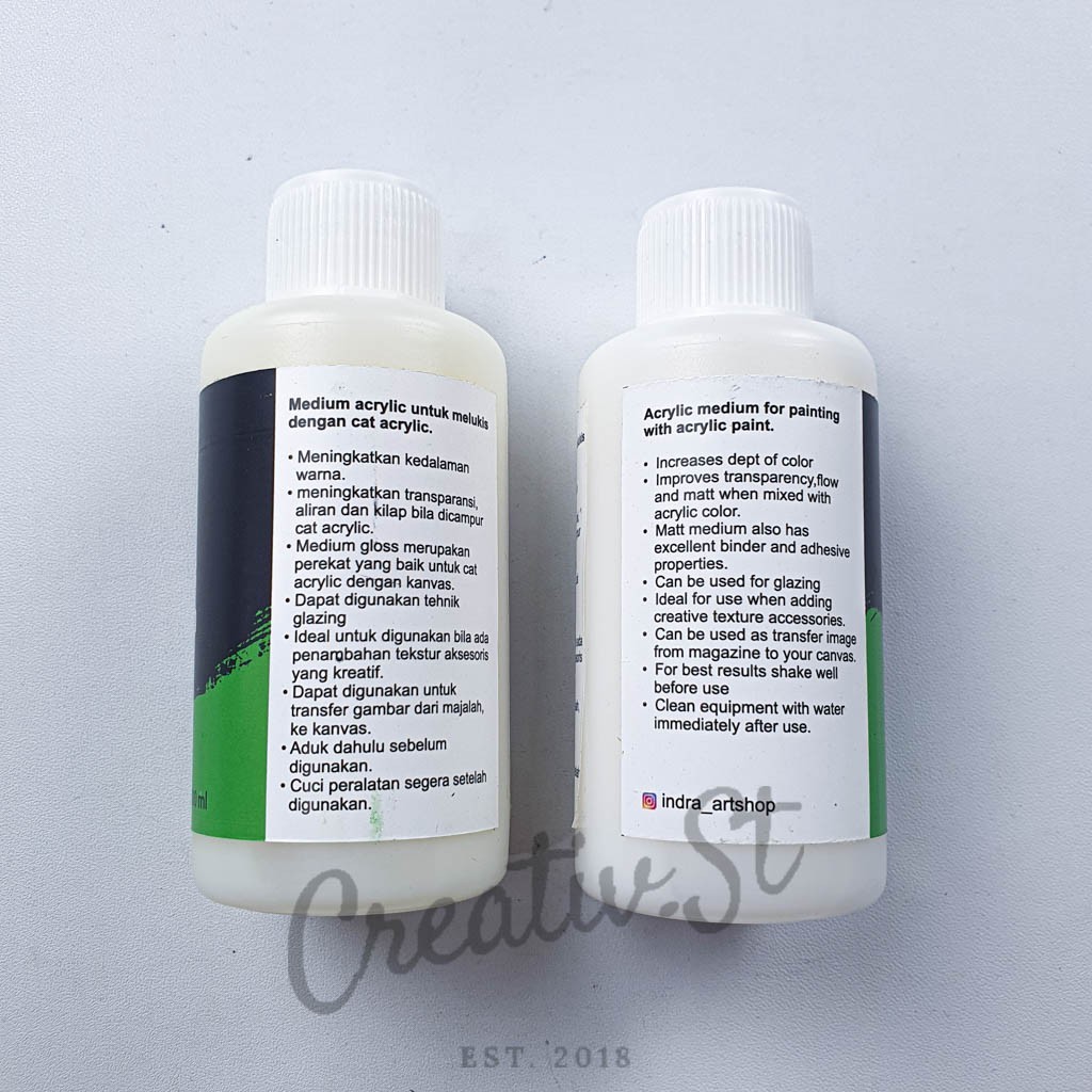 

Indra Acrylic Medium Clay Doff / Glossy 100 Ml Pengencer Cat Akrilik