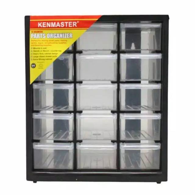Kenmaster Rak komponen 15 slot ( partisi ) ak Komponen 15 Laci / Rak Susun / Rak Drawer Rak Komponen