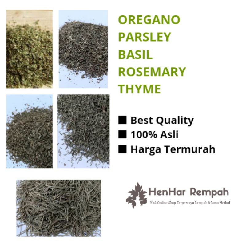 

[250 gr & 500 gr] Oregano / Parsley / Basil / Rosemary / Thyme