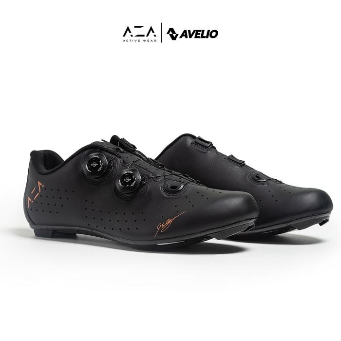 Cuci Gudang Aza X Avelio Aa Signature Shoes - Black/Copper (Sepatu Sepeda Carbon)