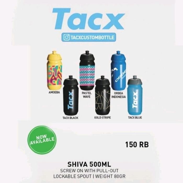 PREMIUM ORIGINAL Botol minum TACX SHIVA Motif Custom 500ml - Bidon bottle bike biograde bersepeda