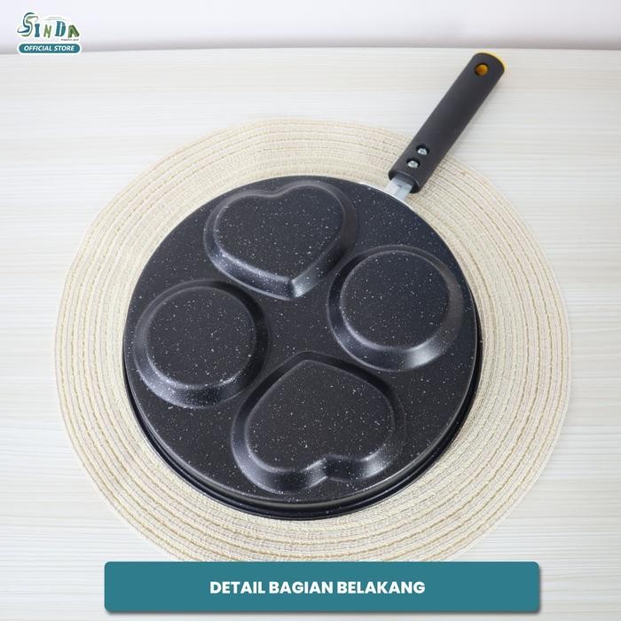 PREMIUM SINDA Panci Cetakan Telur 4 Datar Teflon Cetakan Martabak Telor Panci Wajan 4 Lubang