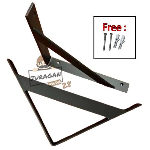 PREMIUM Besi Siku L Ambalan Bracket Dinding Rak Buku Pot Bunga
