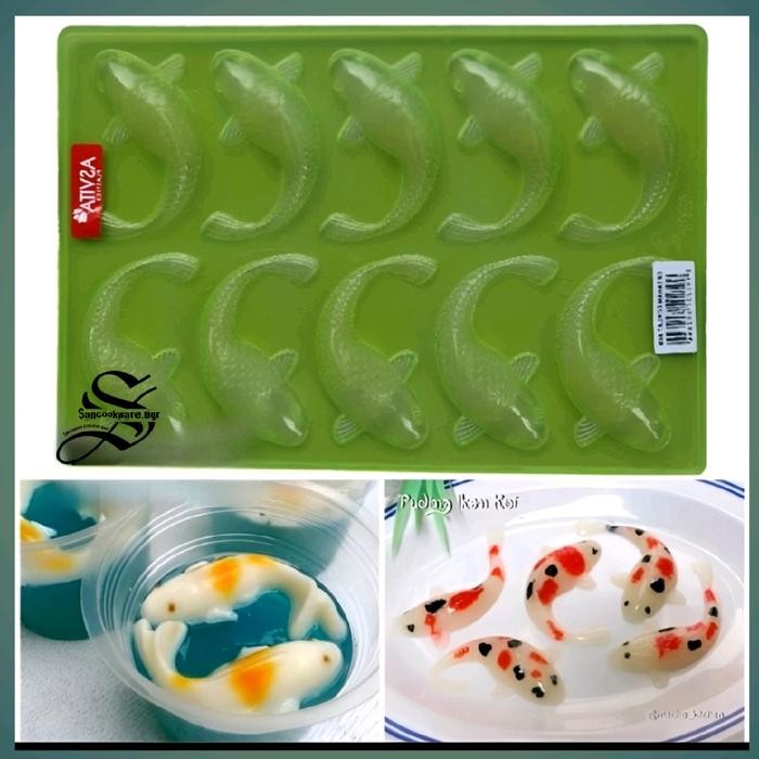 PREMIUM Cetakan Kue Puding Karakter ikan Koi / Cetakan Puding Cokelat Karakter Animals Flowers