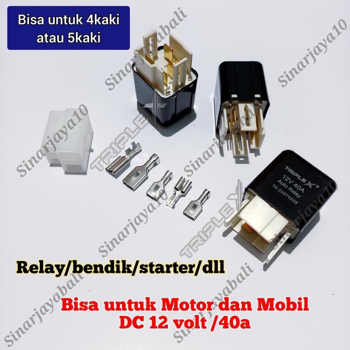 PREMIUM bendik stater relay soket starter 4 kaki 5 kaki switch swit motor mobil kotak relay