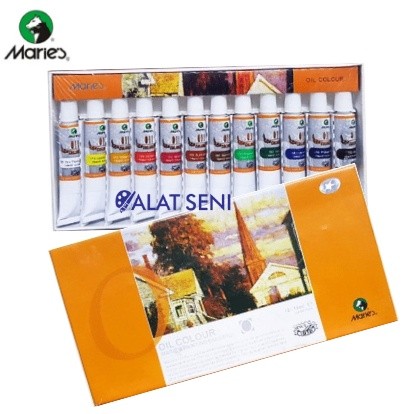 

Maries Oil Colour 12 Warna E 1386B / Cat Minyak Maries 12 ml / Oil Painting Colour set 12 Merek