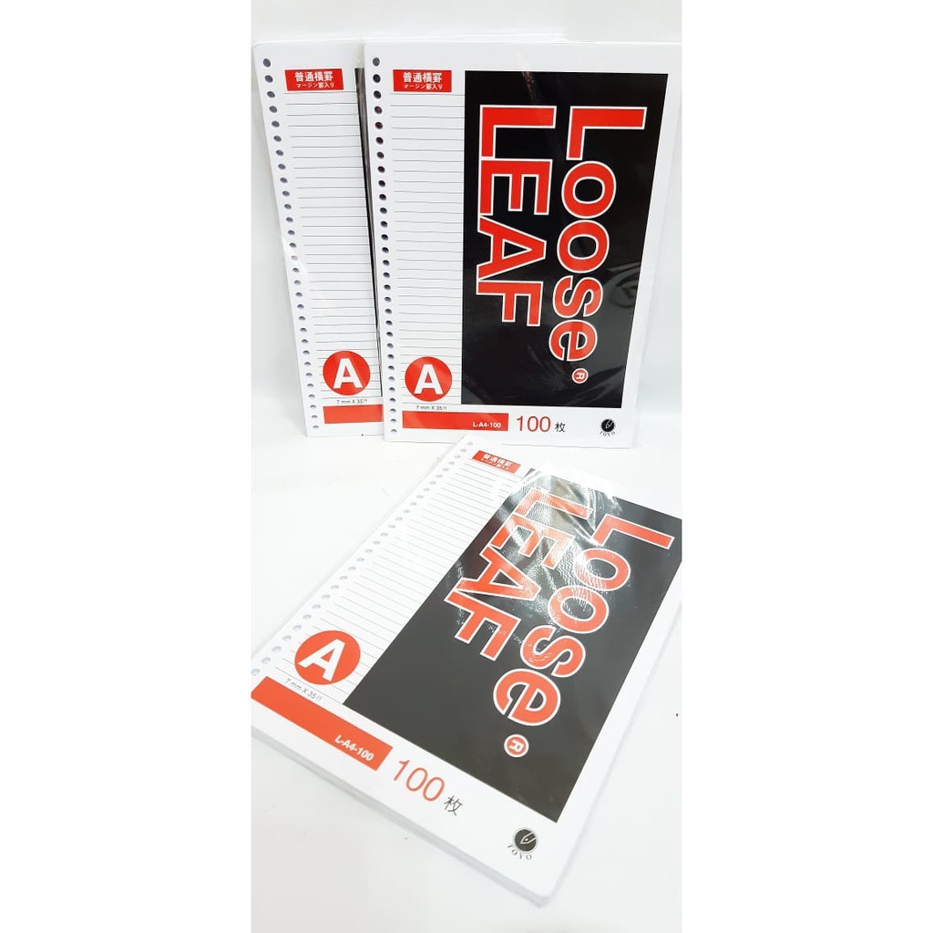 

KERTAS BINDER ISI REFILL BINDER NOTE LOOSE LEAF A4 100 GARIS TOYO 30 LUBANG