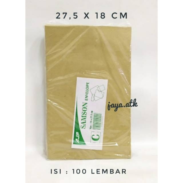 

AMPLOP Coklat Polos SAMSON C isi 100 Lembar 27 x 18 CM