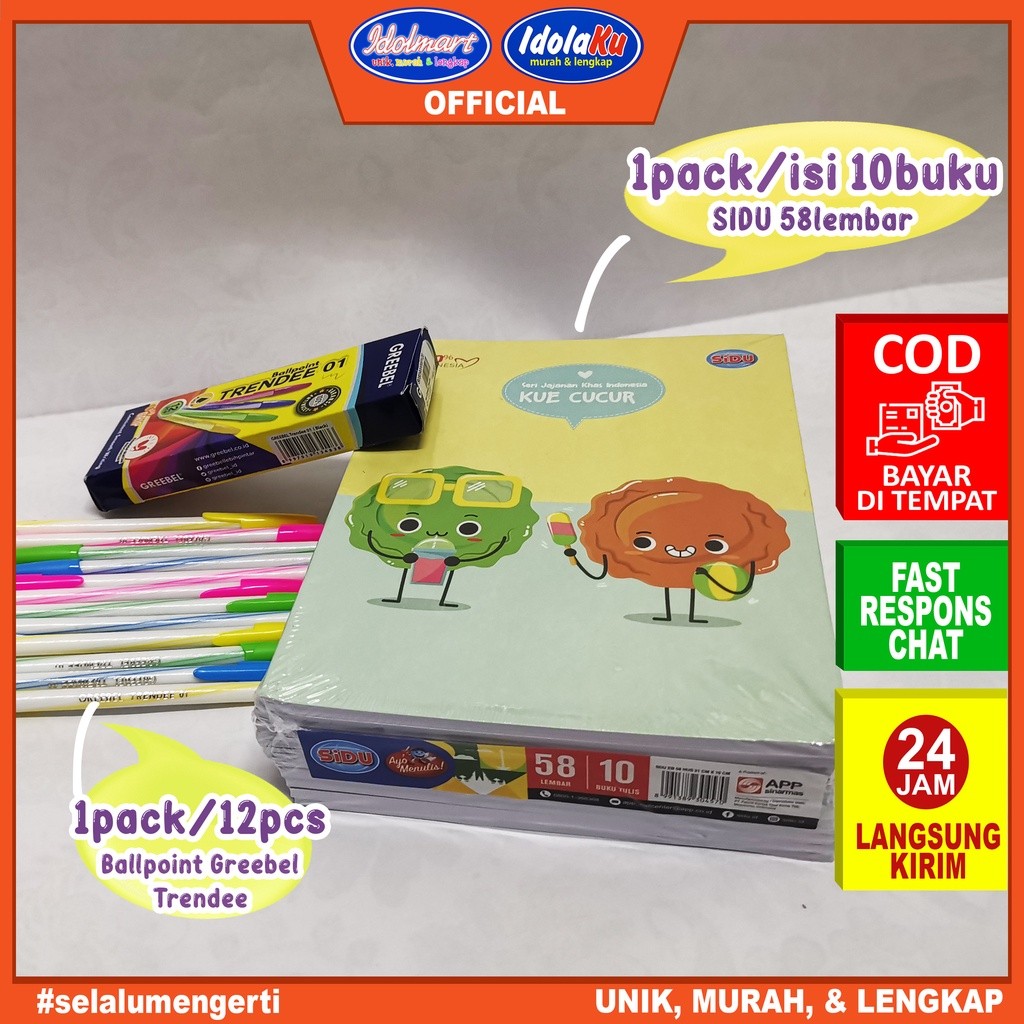

Idolmart Buku Tulis SIDU 58 Lembar Isi 10 Buku Sinar Dunia 58 Lembar - SIDU Bandung