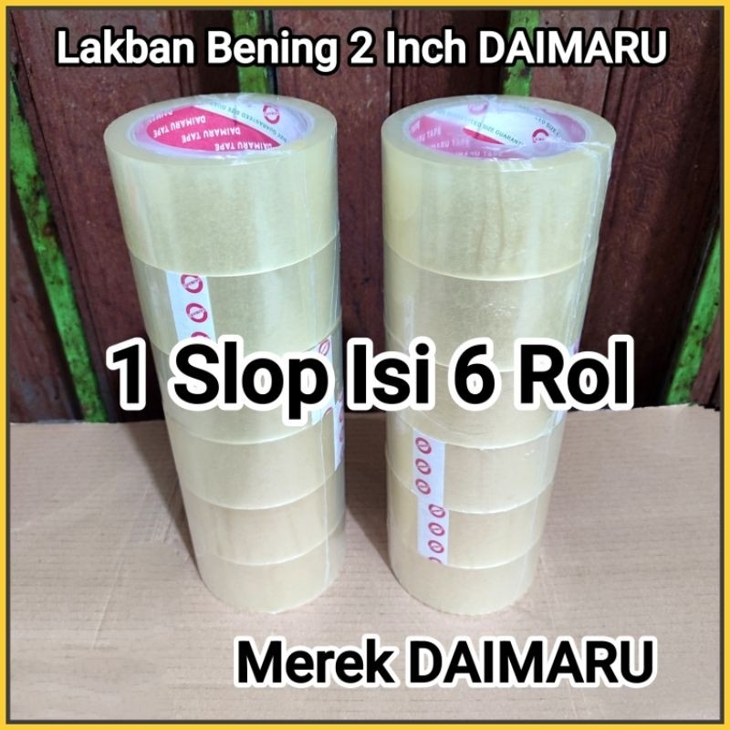 

1 Slop Lakban Bening 2 Inch 90 Yard BC DAIMARU isi 6 Roll WE!!!