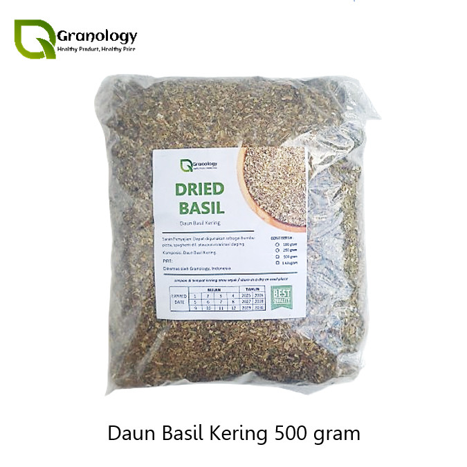 

Daun Basil Kering / Dried Basil Leaves (500 gram) by Granology