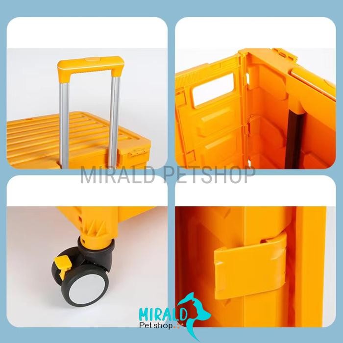 TROLLY ANJING KERANJANG MULTIFUNGSI TROLLY LIPAT ANJING PET SROLLER