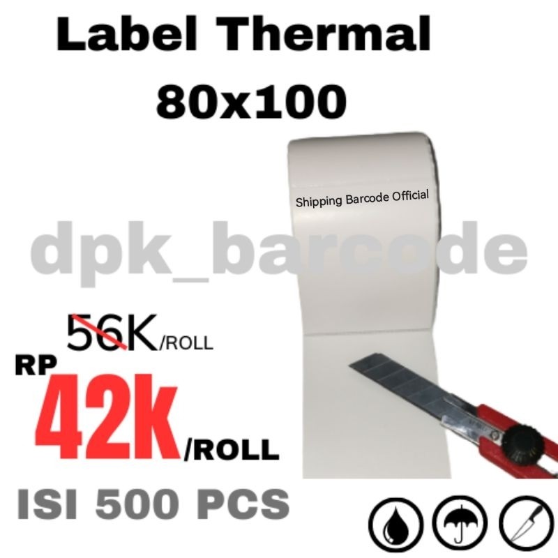 

Label Thermal 78x100 Isi 500Pcs, Kertas Thermal 80x100, Kertas Resi 76x100, Label Thermal 78x100,