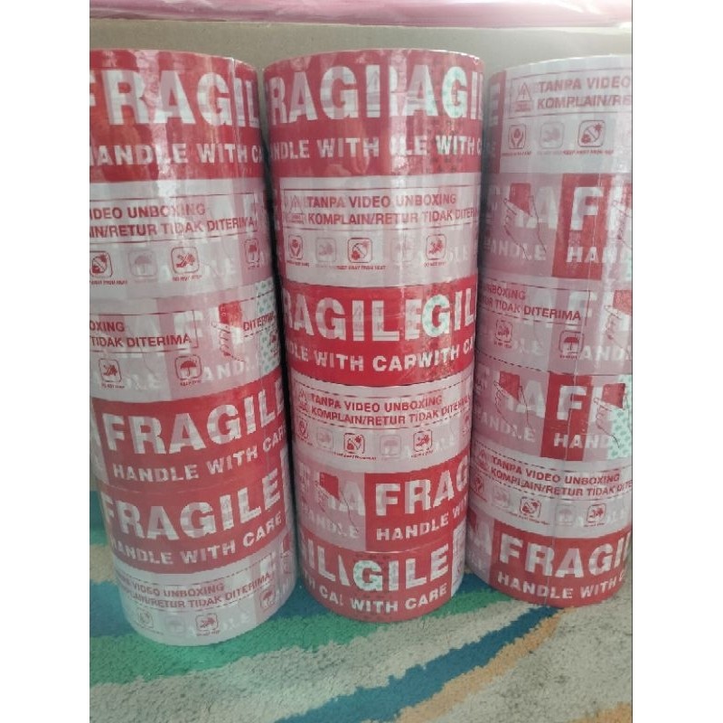 

LAKBAN FRAGILE VIDEO AMBOXING 45X100YARD FRAGILE MERAH PUTIH 100YARD & 72YARD WE!!!