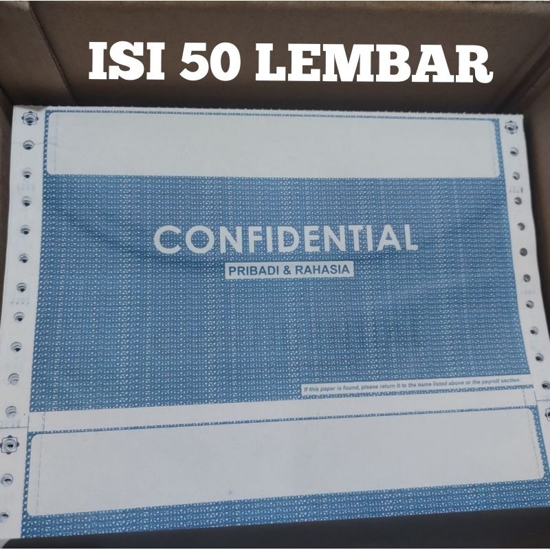 

Kertas slip gaji confidential carbonized 3 play high quality print WE!!