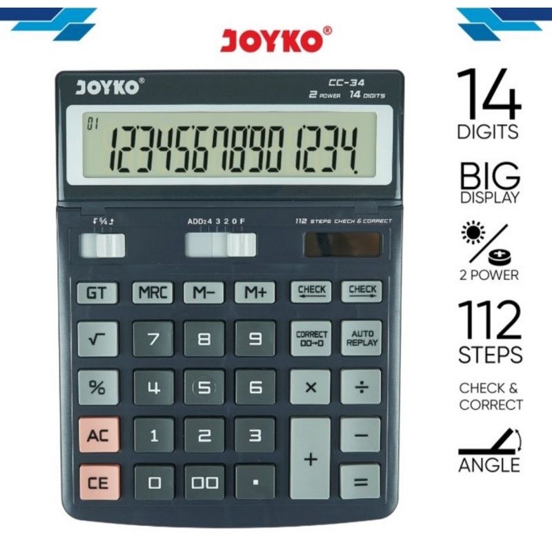 

Kalkulator Elektronik Joyko CC-34 Electronic Calculator WE!!