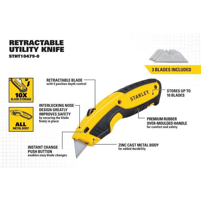 

No Na - Stanley Fatmax Adjustable Wrench / Pisau Cutter Stht10479-0