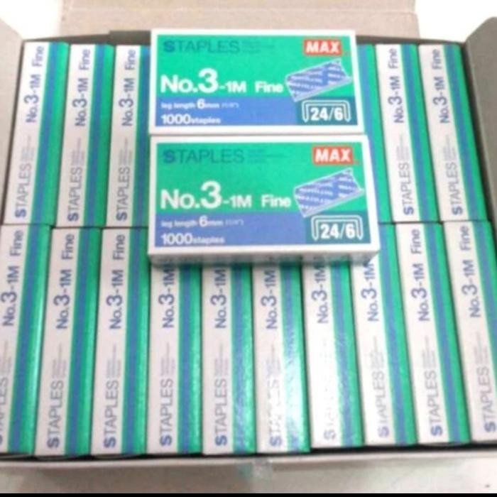 

No Na - Isi Staples Max No.3 (24/6) Original Harga Satu Box Besar Isi 20 Kotak