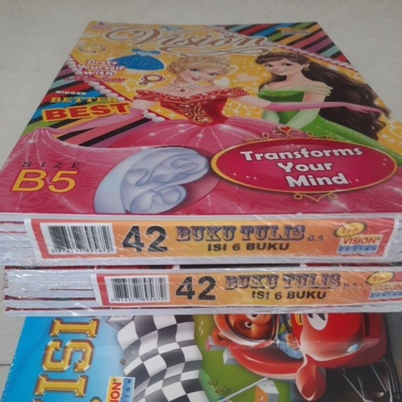 

Buku big boss boxy motif anak perempuan/cewek size B5 vision 42lembar/1pak isi 6 buku