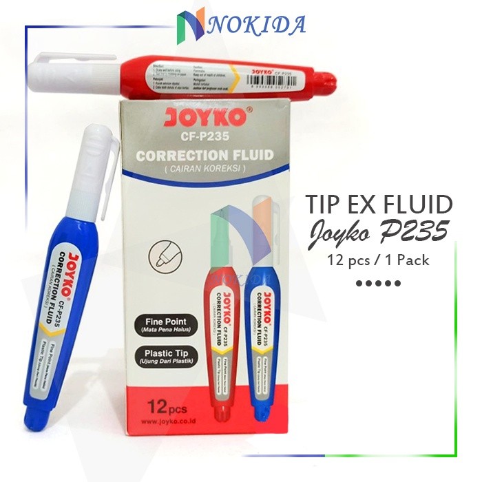 

Nokida Correction Fluid Joyko CF-P235 [1 Box] / Tipe X Bolpen / Tip Ex Cair / Tip X Pena 1 Pak Joyko