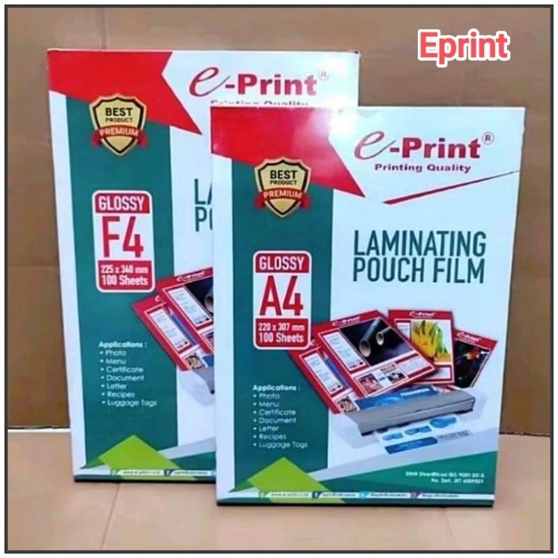 

1 Pak Plastik Laminating A4 / F4 Isi 100 Lembar EPRINT ( Packing Aman ) WE!!!