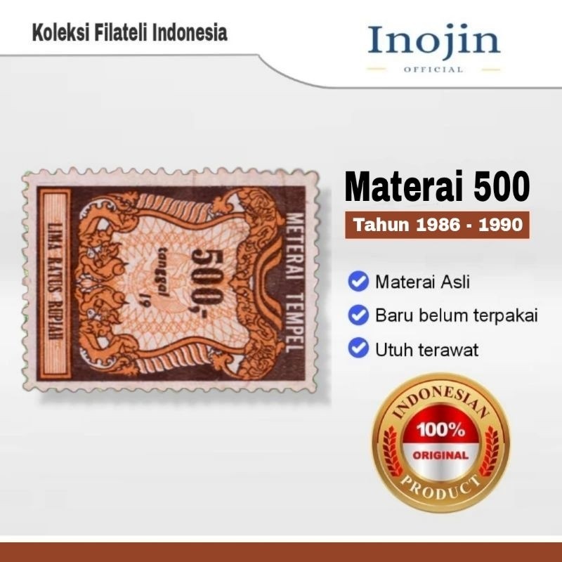 

Materai 500 Rupiah Tahun 1986 1987 1988 1989 1990 Perangko Matrai Tempel Asli Original WE!!