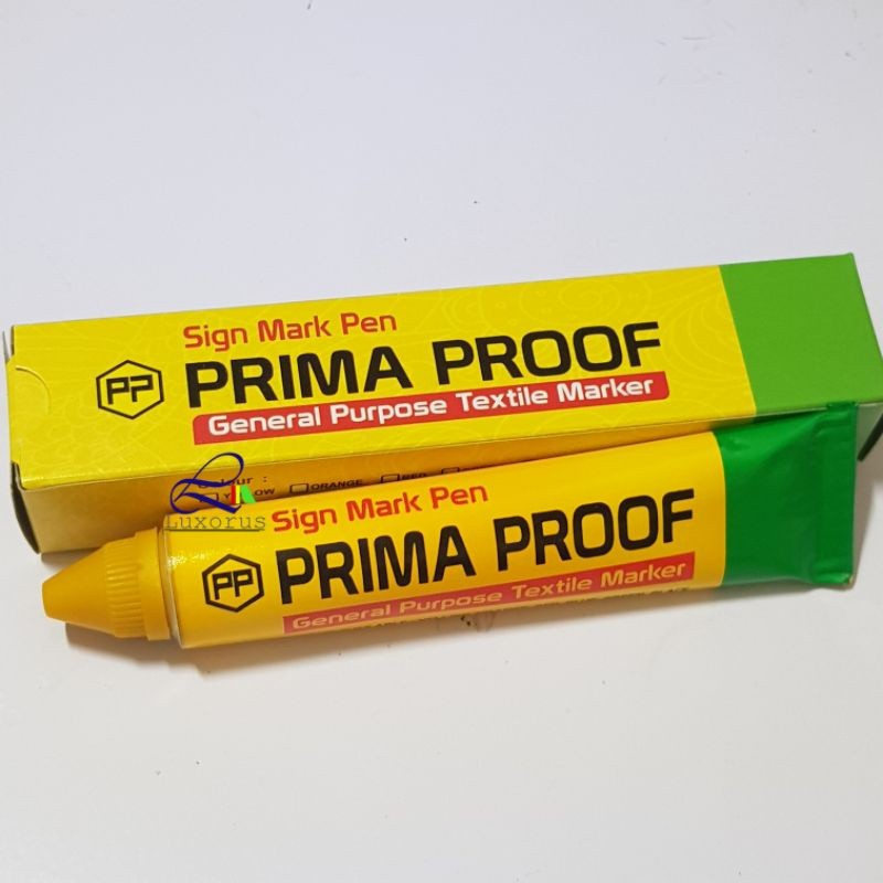 

Prima Proof Sign Mark Pen Spidol Kain Kuning WE!!!