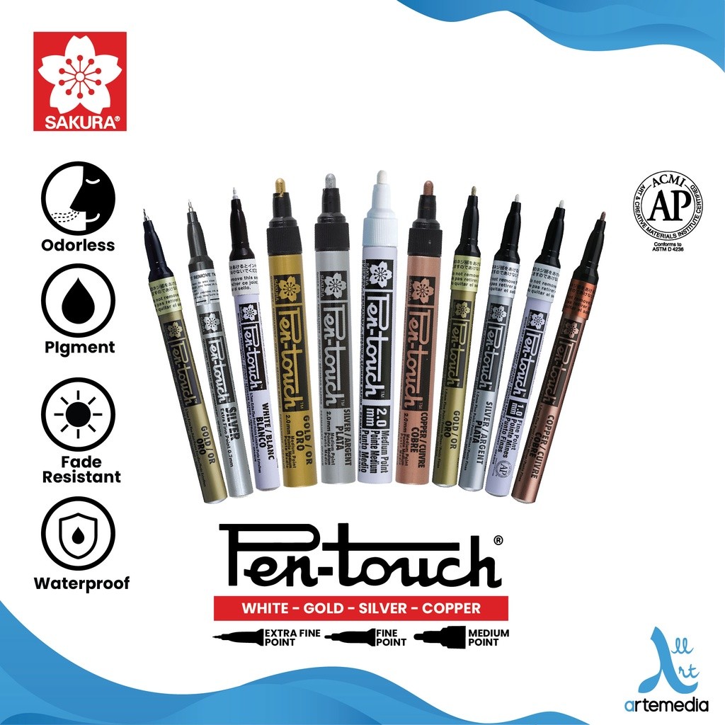 

Sakura Paint Marker Pen Touch Pigment Ink Color Spidol Warna Permanen WE!!!
