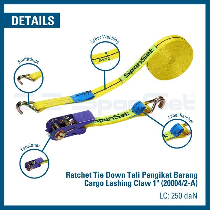 

Terlaris Spanset Ratchet Tie Down Tali Pengikat Barang Cargo Lashing Claw 1