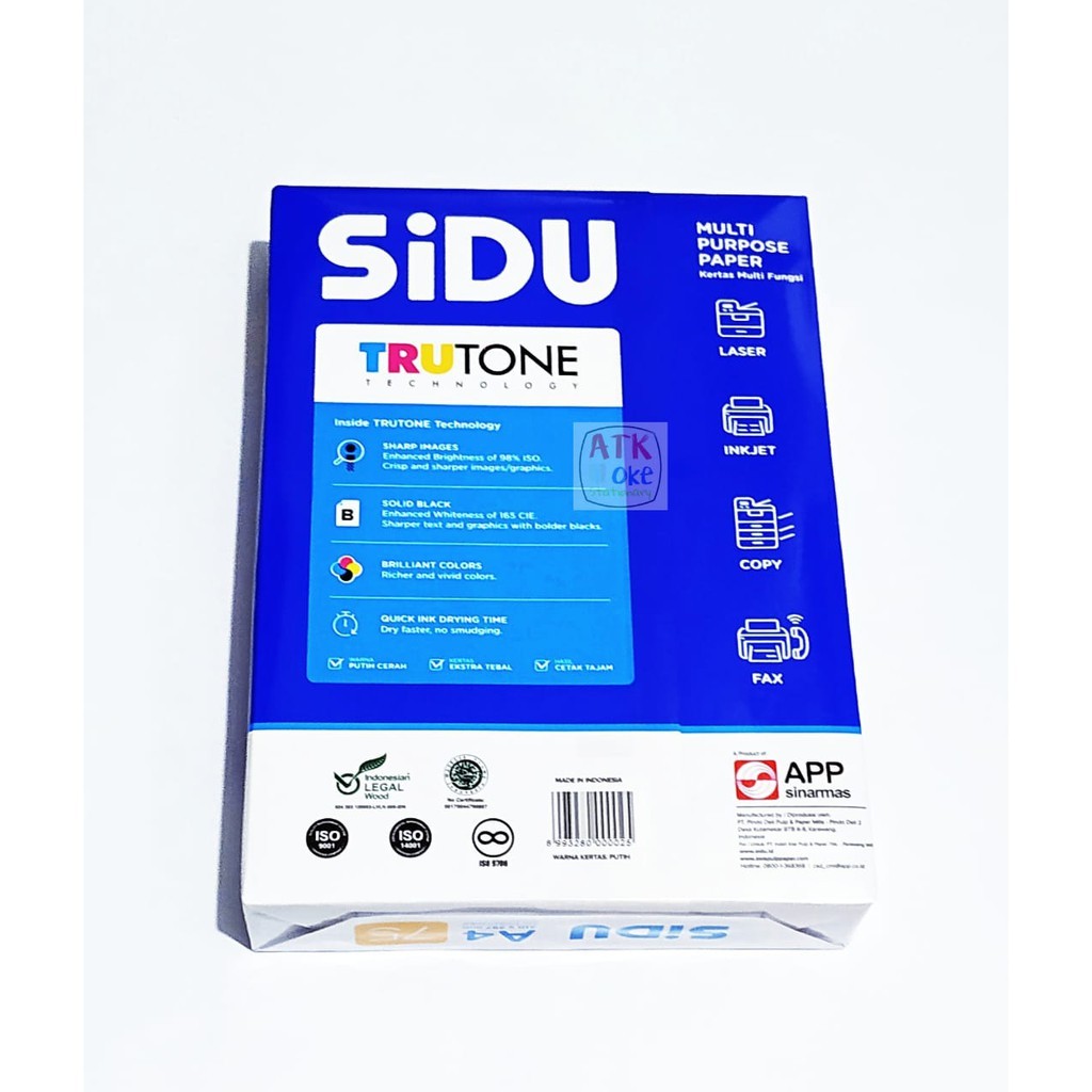 

Sidu Kertas HVS Putih A4 75gsm Tebal 500 Lembar