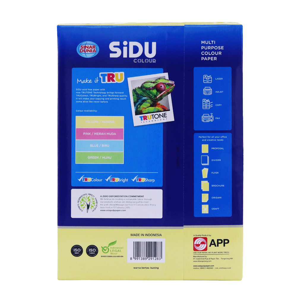 

[Stationery Spectrum] SiDU Kertas Fotocopy Warna Kuning/Yellow 70 GSM A4 1 RIM - SDU CLR 70 A4 160