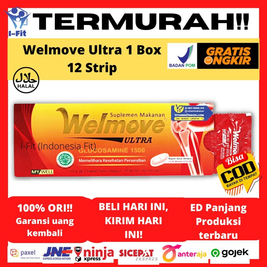 Welmove dan Welmove Ultra per Box isi 12 amplop 60 Tablet Suplemen Sendi Obat Nyeri Radang sendi
