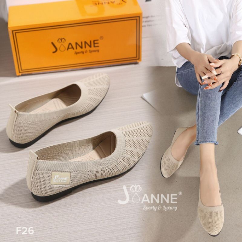 [JOANNE] SEPATU FLYKNIT FLAT SHOES IMPORT WANITA F26 (3PSG 1KG)