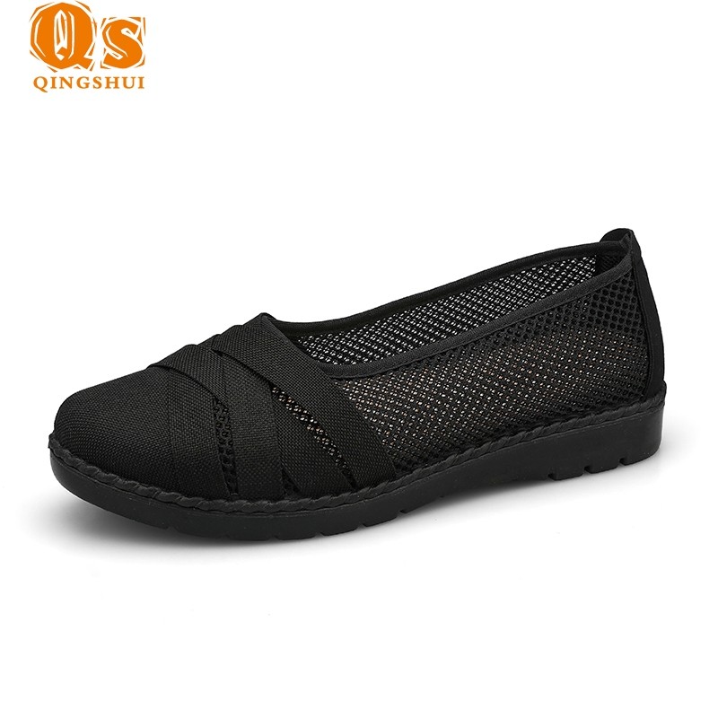QINGSHUI FASHION WANITA FLATS WANITA SEPATU KARET UNTUK WANITA SEPATU KASUAL YANG NYAMAN SLIP-ON