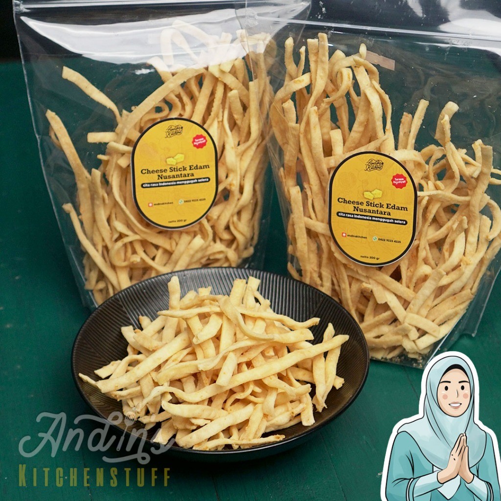

Cheese Stick Edam Nusantara 200 gram - Renyah dan Keju Edam nya Terasa Banget! - Kemasan Pouch dan