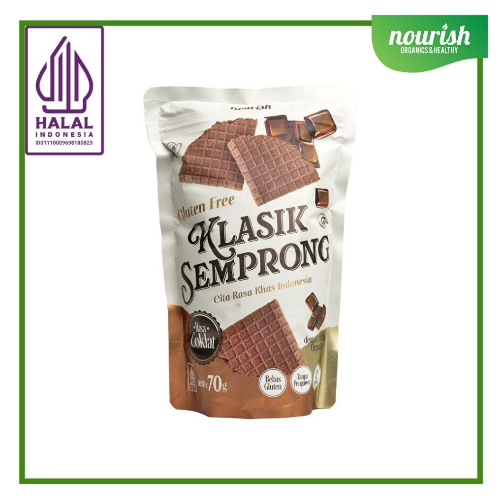 

Gluten Free Klasik Semprong - Rasa Coklat Tanpa Gula Rafinasi Halal 70gr WE!!
