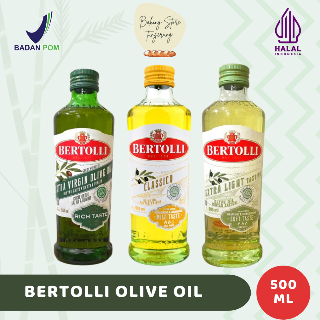 

Bertolli Olive Oil 500 ml Extra Virgin / Extra Light Minyak zaitun LEMAK TAMBAHAN MPASI