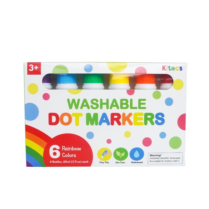 

Big Boss - Kitecs Washable Dot Markers 6 Rainbow Color Spidol Besar Anak Bayi
