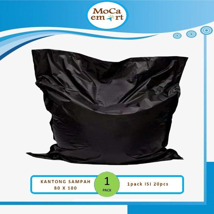 Kantong Sampah Plastik Hitam / Plastik Sampah Hitam / Kantong Sampah Plastik Hitam 80x100 isi 20pcs