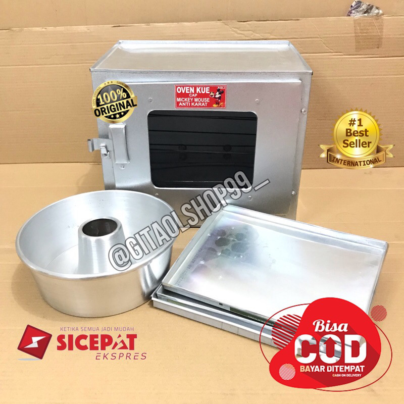 Oven Tangkring Kompor Open Kue 3 Susun + 2 Jenis Loyang Mini Rak Anti Karat Gratis Bima Sakti Hock