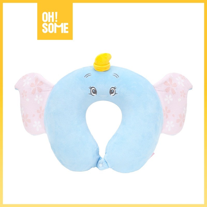 OHSOME x Disney- Disney Dumbo Series Neck Pillow Bantal Leher Karakter Dumbo Multicolor