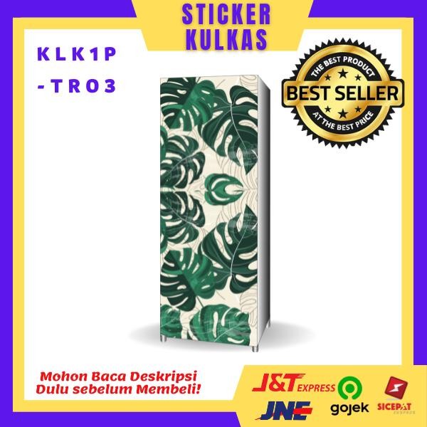 Sticker Kulkas 1Pintu motif Tropicall/KLKTR / Printing hires/Surabaya