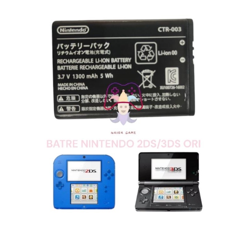 BATRE NINTENDO 2DS/3DS ORIGINAL BATTERY NINTENDO 3DS 2DS CTR-003