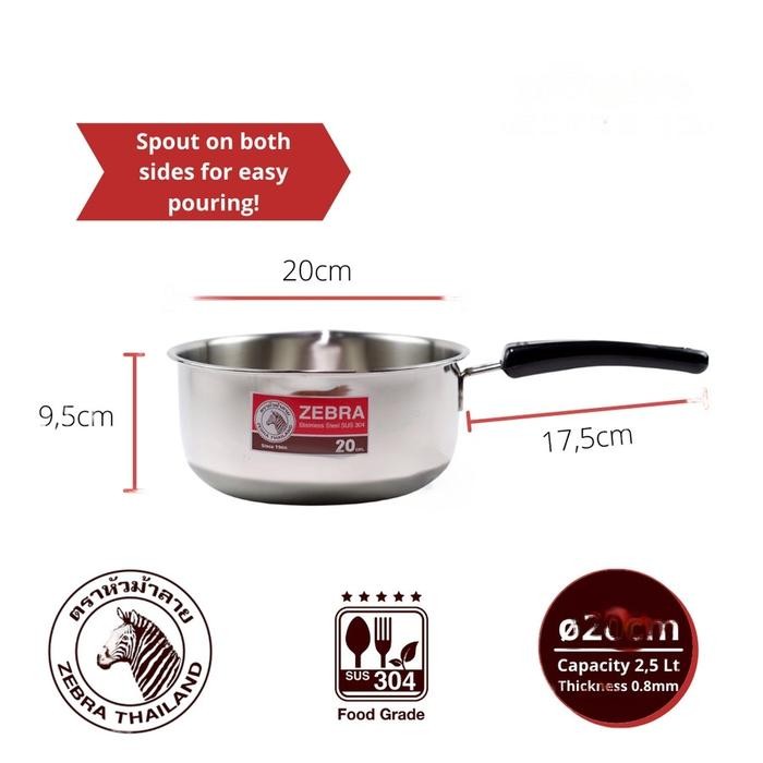 Sensasi Baru Wajan Panci Susu Panci Indomie Sauce Pan Stainless Steel Zebra Dfr10