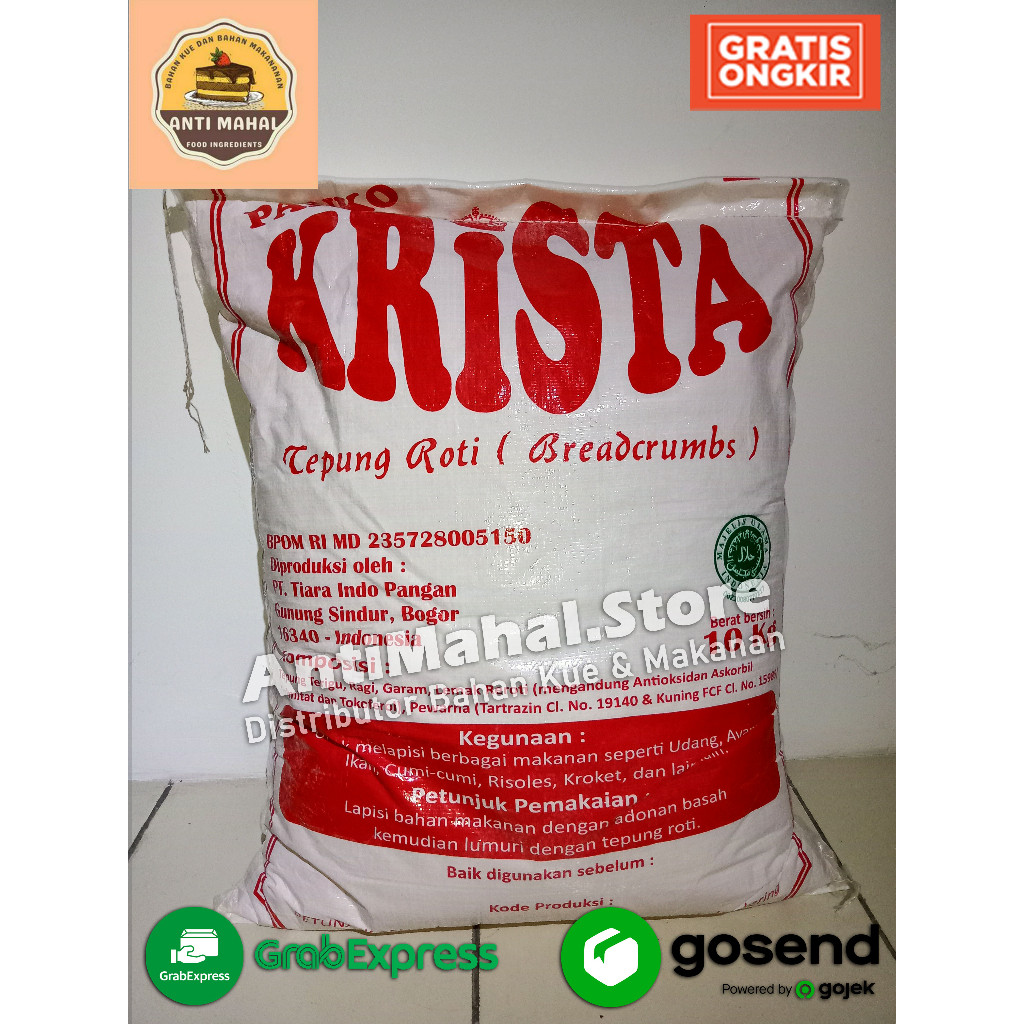

Breadcrumb mix /Tepung roti mix / Tepung panir mix 10kg termurah terlaris merk krista