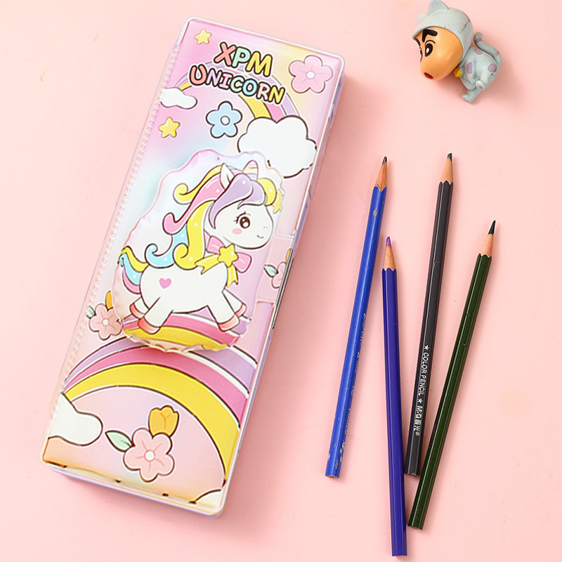 

Matougui Model Kotak Pensil Lucu Pola Kartun Lapisan Ganda dengan Rautan