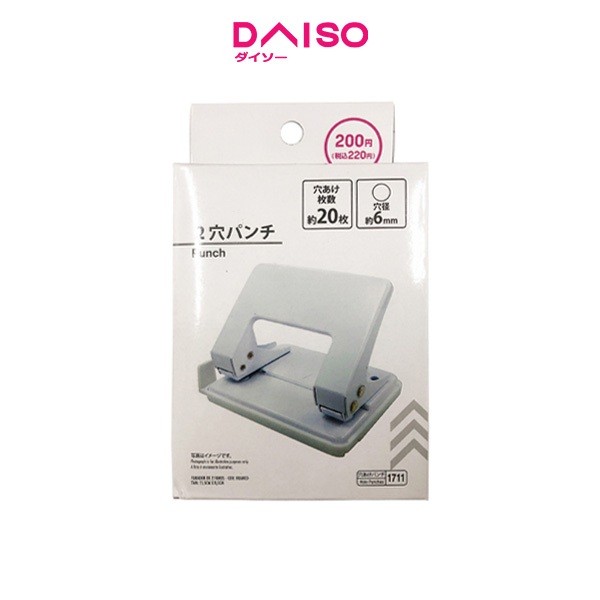 

Daiso 2-Hole Punch -White-4.52inx3.34in-